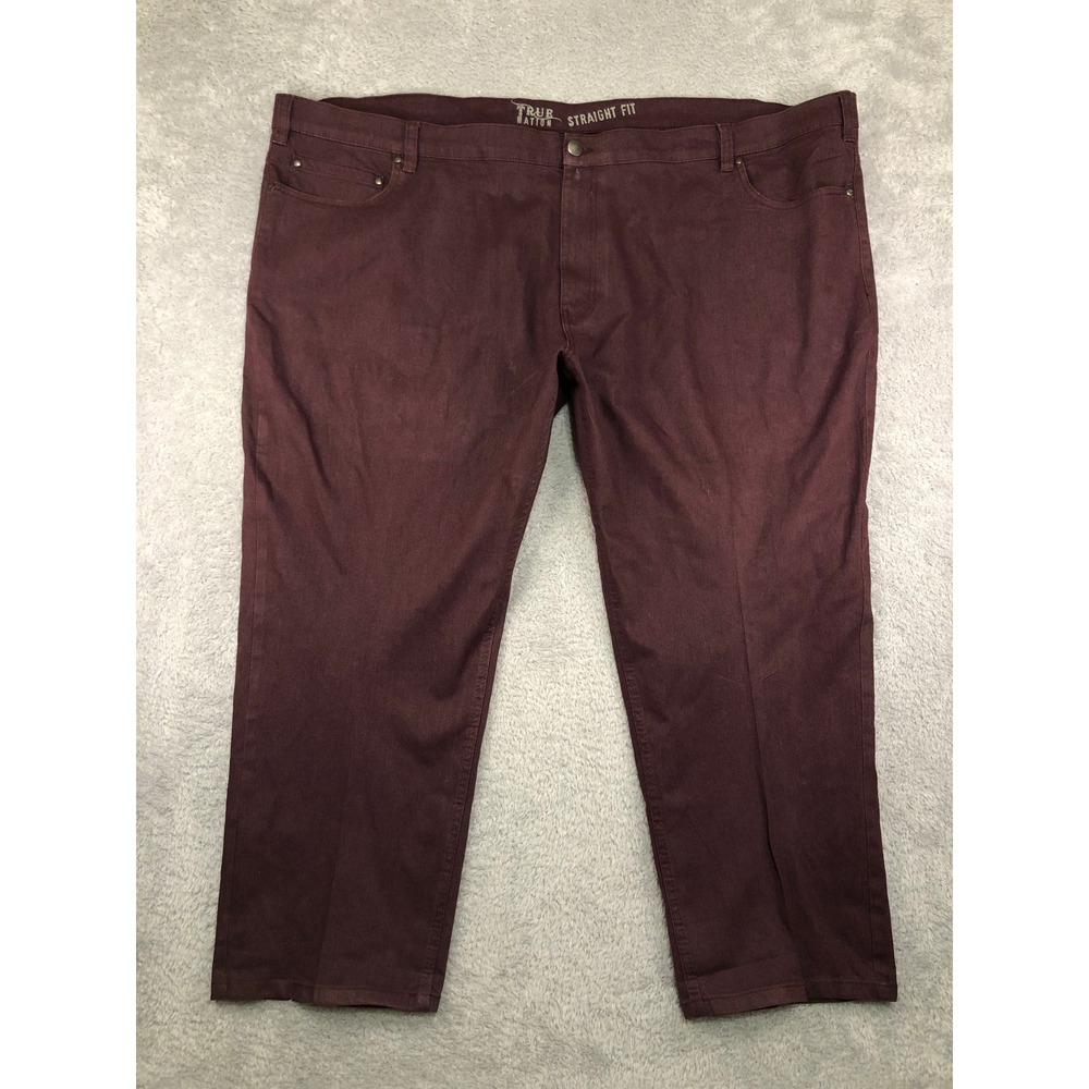 True Nation Jeans Men 58x30 Red Straight Fit